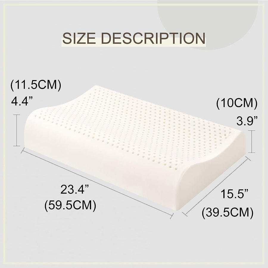 Oreiller contour en latex 100% naturel et biologique pour dormir sur le ventre