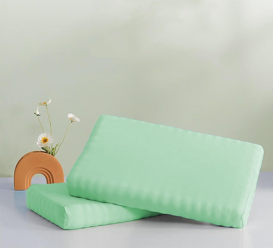 Contour Latex Pillows for Sleeping, Bubbles Shape Massage Pillow for Side Back Stomach Sleepers (Bright Green)