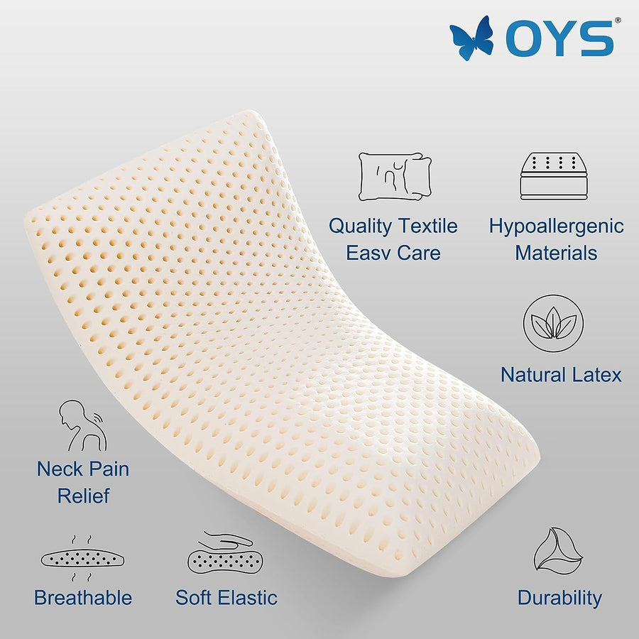 Organic Latex Pillows Molded Classic Bed Pillow(Queen/Soft)