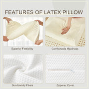 Oreiller contour en latex 100% naturel et biologique pour dormir sur le ventre