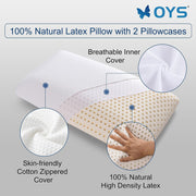 Organic Latex Pillows Molded Classic Bed Pillow(Queen/Soft)