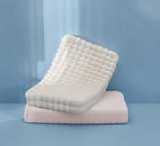 Contour Latex Pillows for Sleeping, Bubbles Shape Massage Pillow for Side Back Stomach Sleepers (Blue)
