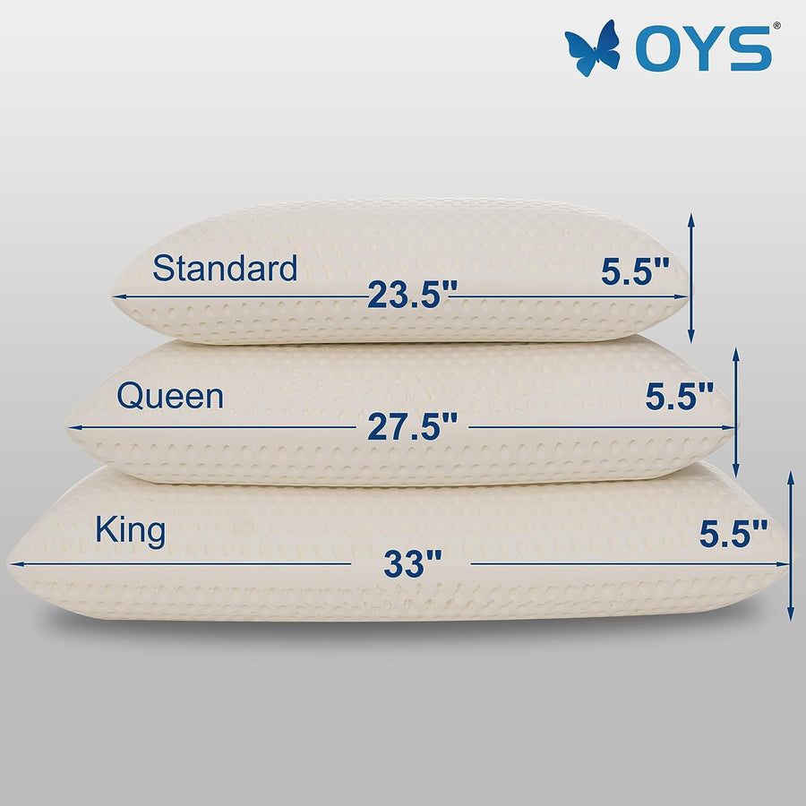 Organic Latex Pillows Molded Classic Bed Pillow（Queen/Soft）