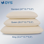 Organic Latex Pillows for Sleeping Molded Classic Bed Pillow (Grey Cotton, King/Soft)