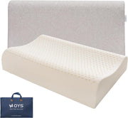 Contour Latex Pillows for Sleeping, Ergonomic Bed Pillow for Side Back Stomach Sleepers (Standard/Soft)