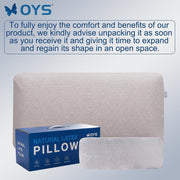 Organic Latex Pillows for Sleeping Molded Classic Bed Pillow (Grey Cotton, King/Soft)