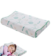 Contour Natural Latex Pillows for Kids, Bed Pillow with Removable Cartoon Pillowcase(Bear, 17.3" x 10.5" x 2.4")