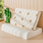 Contour Natural Latex Pillows for Kids, Bed Pillow with Removable Cartoon Pillowcase(Bear, 19.3" x 11.8" x 2.8"/3.5")